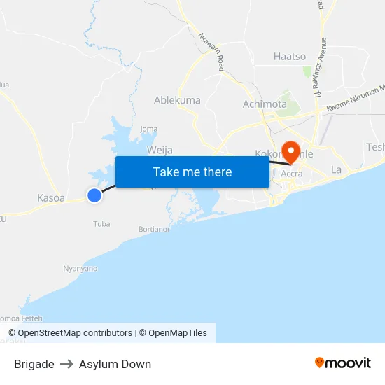 Brigade to Asylum Down map