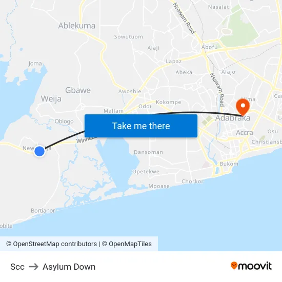 Scc to Asylum Down map