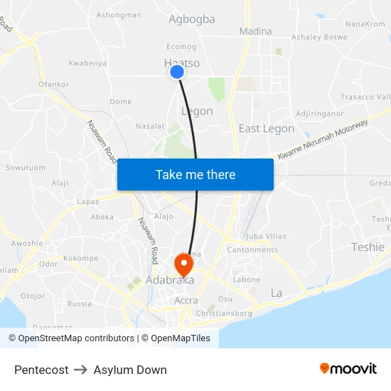 Pentecost to Asylum Down map