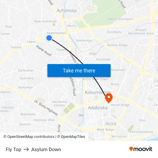 Fly Top to Asylum Down map