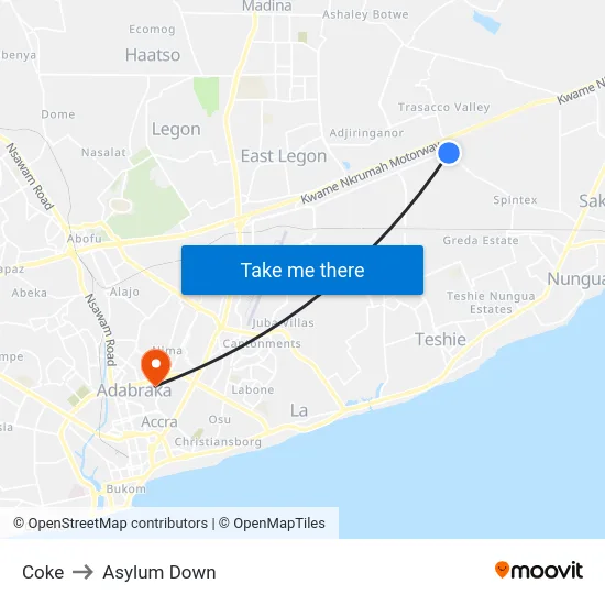 Coke to Asylum Down map