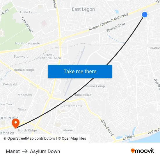 Manet to Asylum Down map