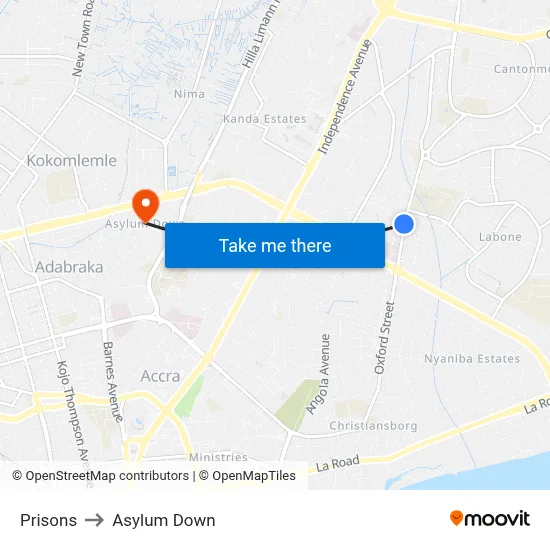 Prisons to Asylum Down map