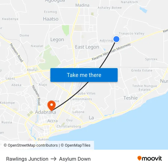Rawlings Junction to Asylum Down map