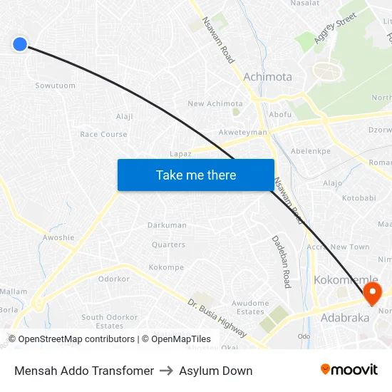 Mensah Addo Transfomer to Asylum Down map
