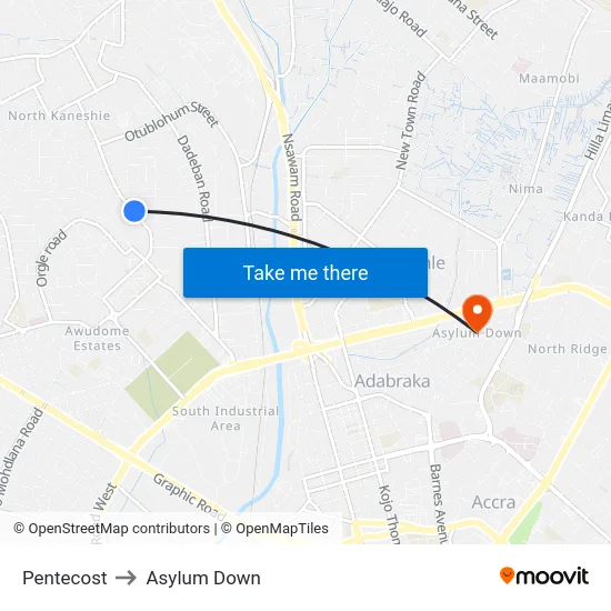 Pentecost to Asylum Down map