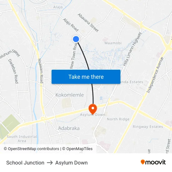 School Junction to Asylum Down map