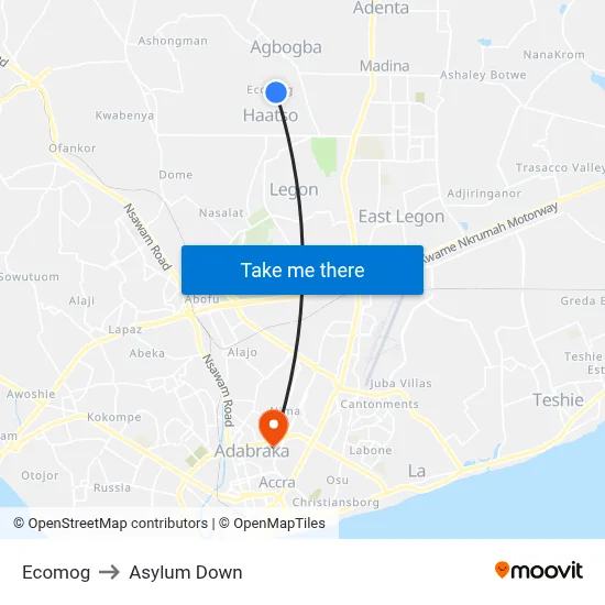 Ecomog to Asylum Down map