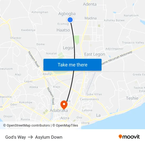 God's Way to Asylum Down map