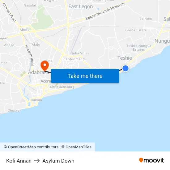 Kofi Annan to Asylum Down map