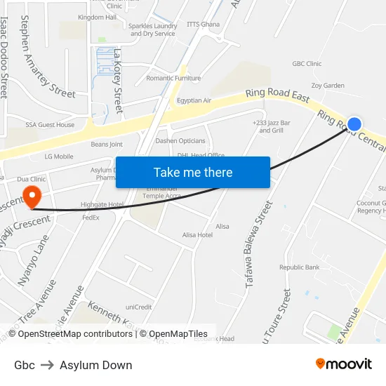 Gbc to Asylum Down map