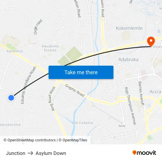 Junction to Asylum Down map