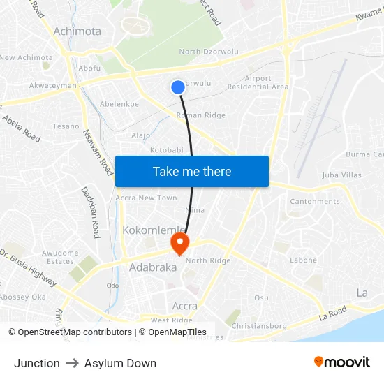 Junction to Asylum Down map
