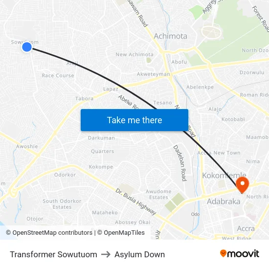 Transformer Sowutuom to Asylum Down map