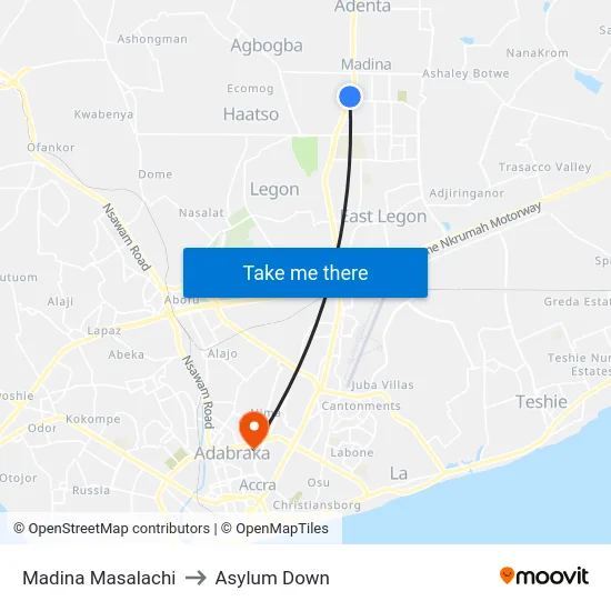 Madina Masalachi to Asylum Down map