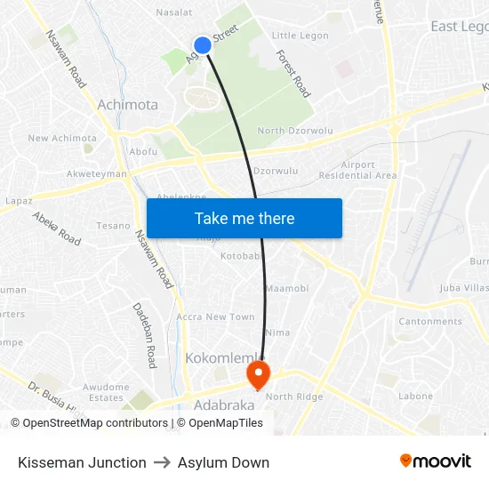 Kisseman Junction to Asylum Down map