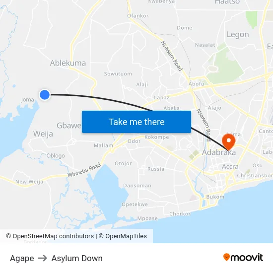 Agape to Asylum Down map