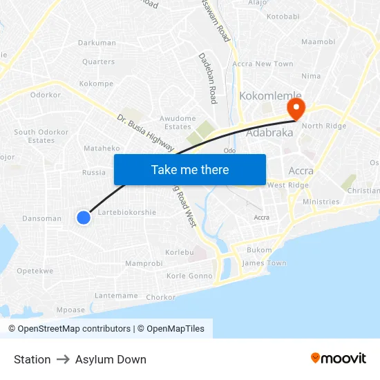 Station to Asylum Down map
