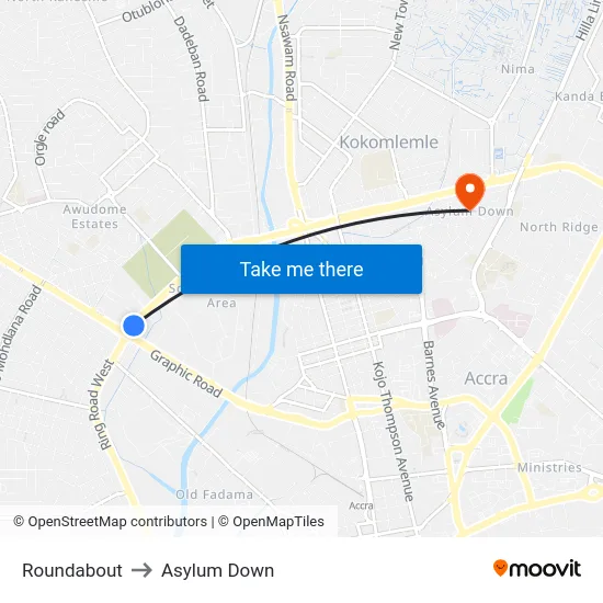 Roundabout to Asylum Down map