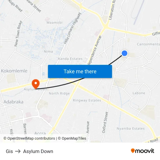 Gis to Asylum Down map