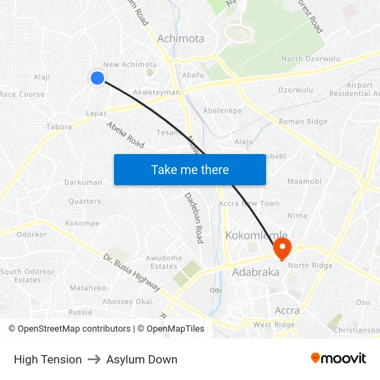 High Tension to Asylum Down map