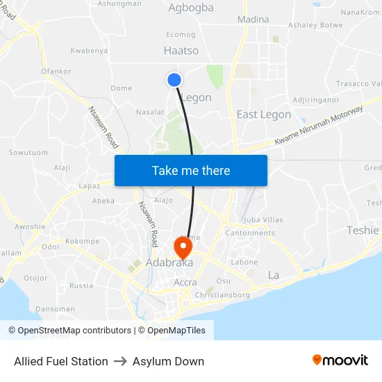 Allied Fuel Station to Asylum Down map
