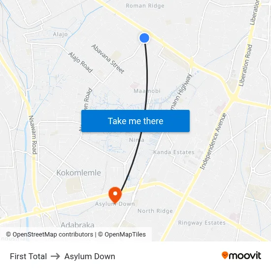 First Total to Asylum Down map