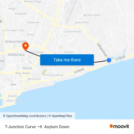 T-Junction Curve to Asylum Down map