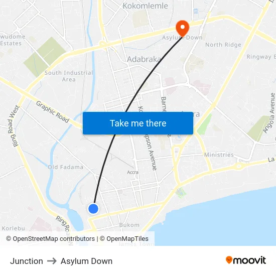 Junction to Asylum Down map
