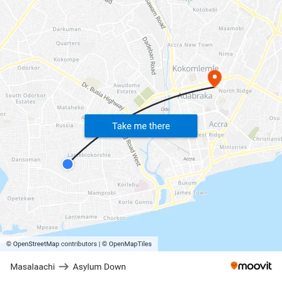 Masalaachi to Asylum Down map