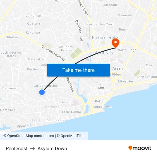 Pentecost to Asylum Down map