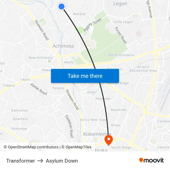 Transformer to Asylum Down map