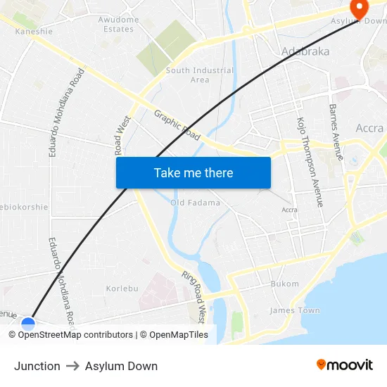 Junction to Asylum Down map