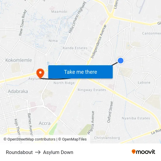 Roundabout to Asylum Down map