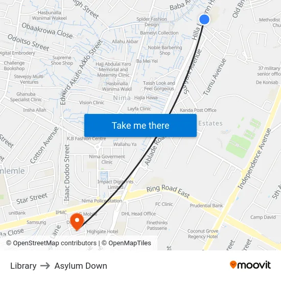 Library to Asylum Down map
