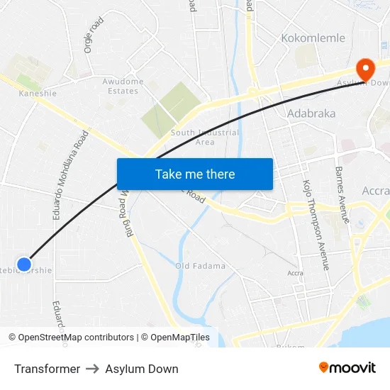 Transformer to Asylum Down map