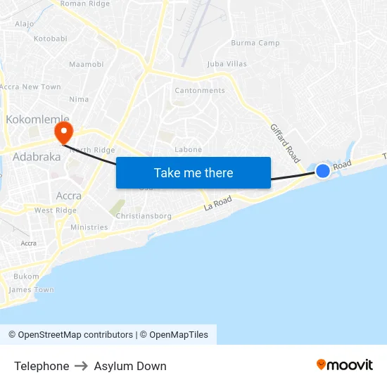 Telephone to Asylum Down map