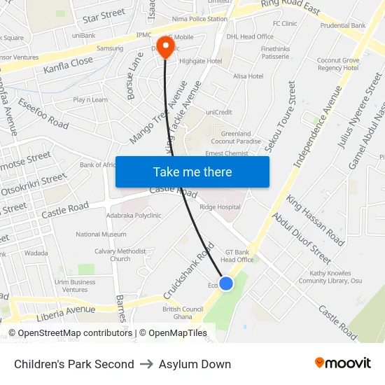 Children's Park Second to Asylum Down map