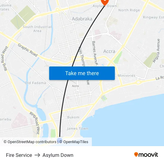 Fire Service to Asylum Down map