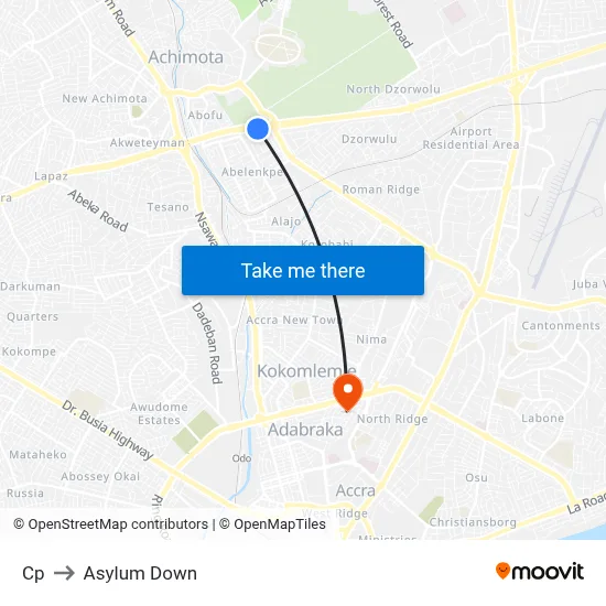 Cp to Asylum Down map