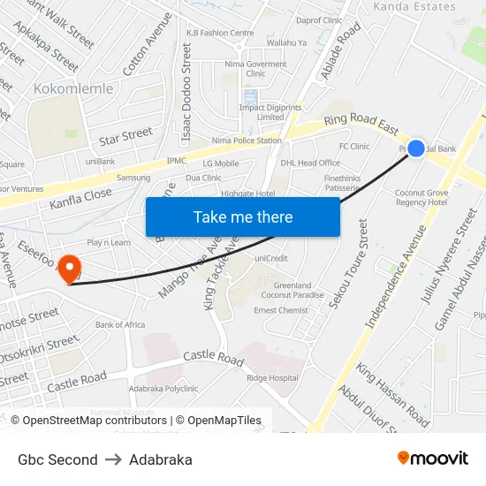 Gbc Second to Adabraka map