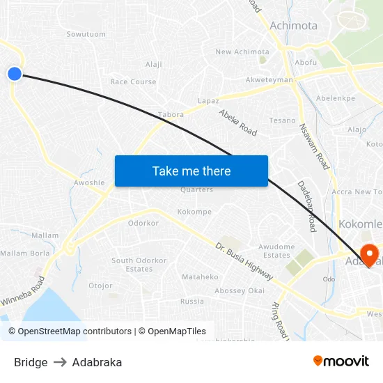 Bridge to Adabraka map