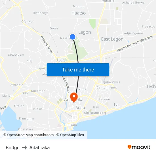 Bridge to Adabraka map
