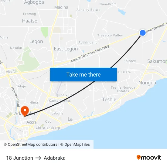 18 Junction to Adabraka map