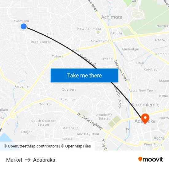 Market to Adabraka map