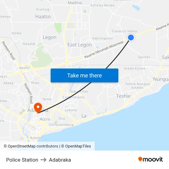 Police Station to Adabraka map