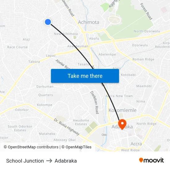School Junction to Adabraka map