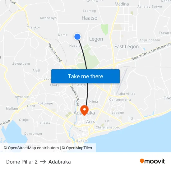 Dome Pillar 2 to Adabraka map