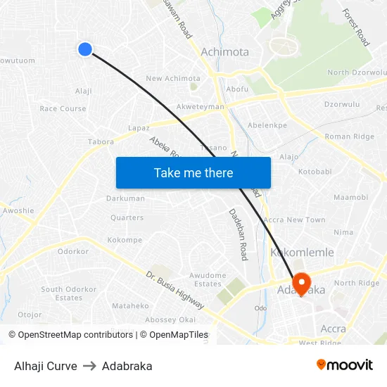 Alhaji Curve to Adabraka map