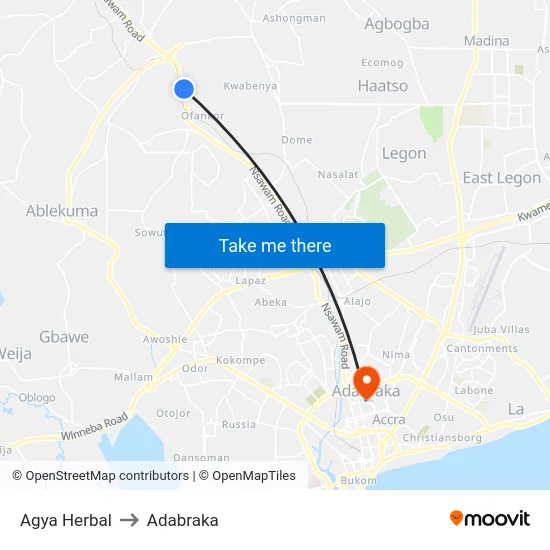 Agya Herbal to Adabraka map